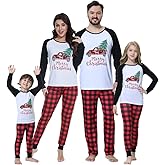 YIJIU Christmas Pajamas Cute Deer Print Long Sleeve Totem PJS Set