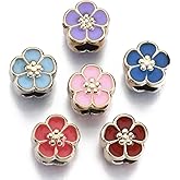 UR URLIFEHALL 100 pcs Random Acrylic Flower Large Hole Spacer Beads UV Plated Floral European Craft Beads for DIY Bracelet Earring Jewelry Making