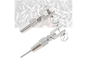 2PCS Stainless Steel Swageless Fork Terminal for 3mm 4mm 5mm 6mm 8mm Wire Rope, Marine Grade Quick Installation Cable DIY Fit