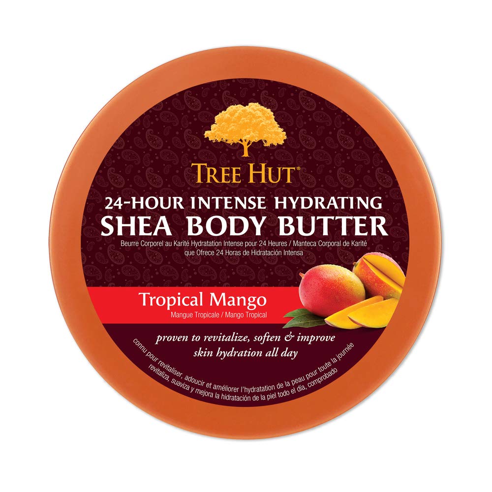 Tree Hut 24 Hour Intense Hydrating Shea Body Butter Tropical Mango, 7oz, Hydrating Moisturizer with Pure Shea Butter for Nourishing Essential Body Care : Beauty