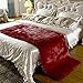Meng Ge Faux Sheepskin Area Rug Chair Cover Seat Pad Plain Shaggy Area Rugs for Bedroom Sofa Floor 2x3ft,Wine Red