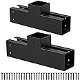 Wilkblck Woodwork Pergola Kit - Elevated Wood Stand T Brackets - Modular Sizing Pergola Brackets Hardware for 4 x 4 Lumber, 2 Pack