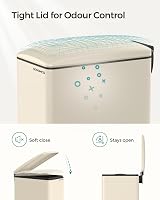 SONGMICS Slim 48 L Kitchen Bin with Soft-Close Lid Sand Beige LTB510A02 view 3