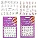 10 Different Styles Flower Nail Art Stickers Decals Self-Adhesive Sticker Tattoo, Water Transfer DIY Fingernail Nails Design Tips (Stickers A)