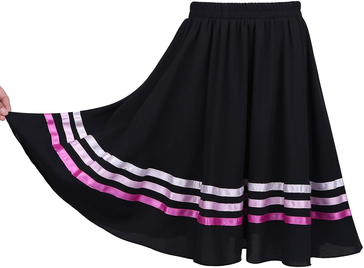 moily Big Girls Vintage Full Circle Dance Skirt Ballet Character Praise Dancewear Summer Casual Wear: Clothing