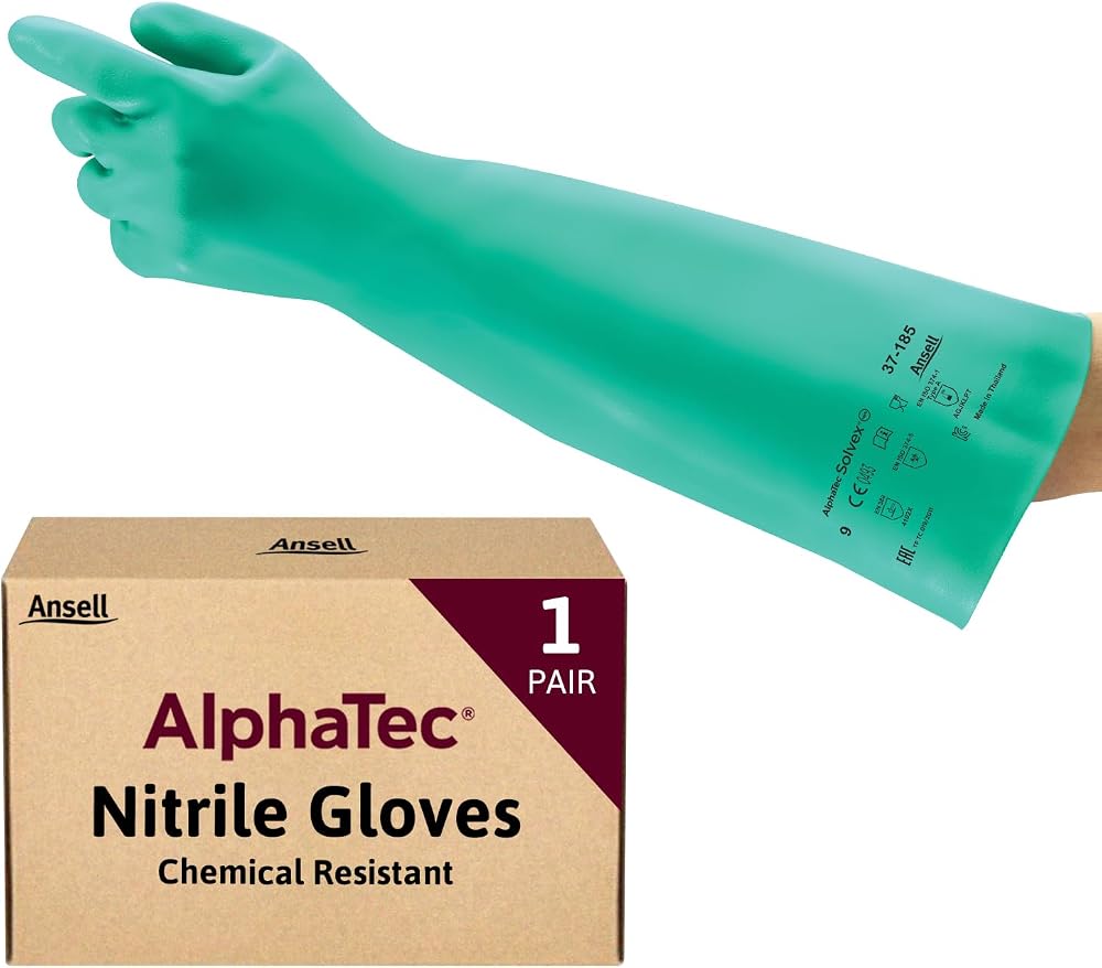 Ansell AlphaTec 37-185 Nitrile Gloves XL Green Food Handling