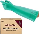 Ansell AlphaTec 37-185 Nitrile Gloves Chemical-Resistant Size L Pair