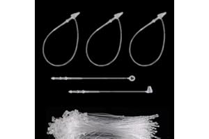 COOBIGO 1000Pcs Hang Prices Tag Fasteners, 5 Inch Snap Lock Pins Plastic Tags for Clothing Mark Shoe Bag Jewelry Security Loop Fasteners Retail Store Supplies (Clear)