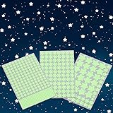 Aooyaoo Glow in The Dark Stars Wall Stickers, Glowing Stars for Ceiling and Wall Decals, 3D Glowing Stars,Excluding The Moon,