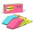 Post-it Mini Notes, 1 3/8 in. x 1 7/8 in., 12 Sticky Notes Pads, 100 Sheets per Pad, Poptimistic Collection, School Supplies and Oﬃce Products, The Original Post-it Note