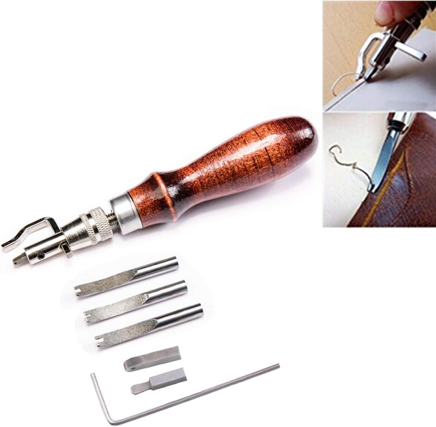 7 in 1 Stitching Sewing Tool Adjustable Stitching Creasing Edge Groover Crease Adjustable Set Kit DIY Handmade Tool