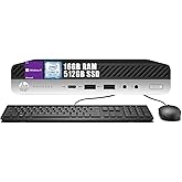 HP ProDesk 600 G5 Mini Desktop Computer PC, 9th Gen Hexa-Core i5-9500T, 16GB DDR4 RAM, 512GB SSD, Keyboard & Mouse, Bluetooth