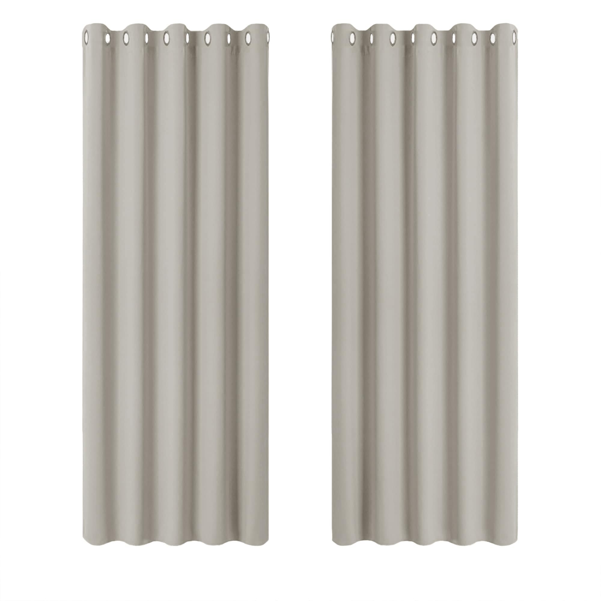 PONY DANCE Extra Long Curtains for Living Room Eyelet Thermal Curtains 66x90 Inch Room Darkening Drapes for Home Decoration / Privacy Protection, 2 Panels, Natural — image 1