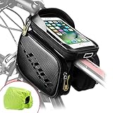 Cool Change Bike Frame Bag Touch Screen | Tough Case | Large Safty Reflective| Mobile Cell Phone Bag Top Tube Bag for 6.2”Phone