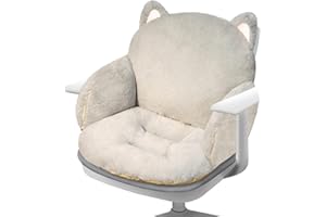 RuRu monkey Cute Chair Cushion, Gaming Chair Cushion with Backrest Non-Slip, Comfy Seat Cushion for Office Desk, Kawaii Chair Cushions for Gamer, Soft Chair Cushion for Room Bedroom Decor(Gray)