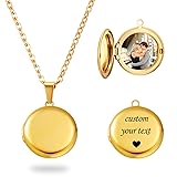 PHOCKSIN Gold Glossy Round Locket Necklace