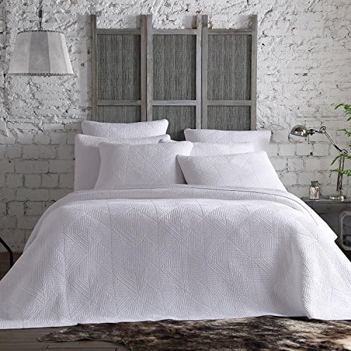 Estate Brand, Origami Cotton Quilt Bedding Set, White, Full/Queen Size (155302)
