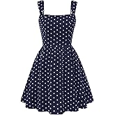 Belle Poque Vintage Polka Dot Dress for Women 2026 Summer Mini Dresses Square Neck A Line Sleeveless Short Sundress