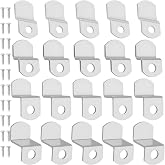 Offset Canvas-Clips for Picture Framing - 40 pcs Heavy Duty Photo Frame &amp; Painting Clamps with 20 Screws, Silver Photo Frame Clips Offset Mirror Clamps Clips(5 Pcs Each of 1/8", 1/4", 3/8", 1/2" )