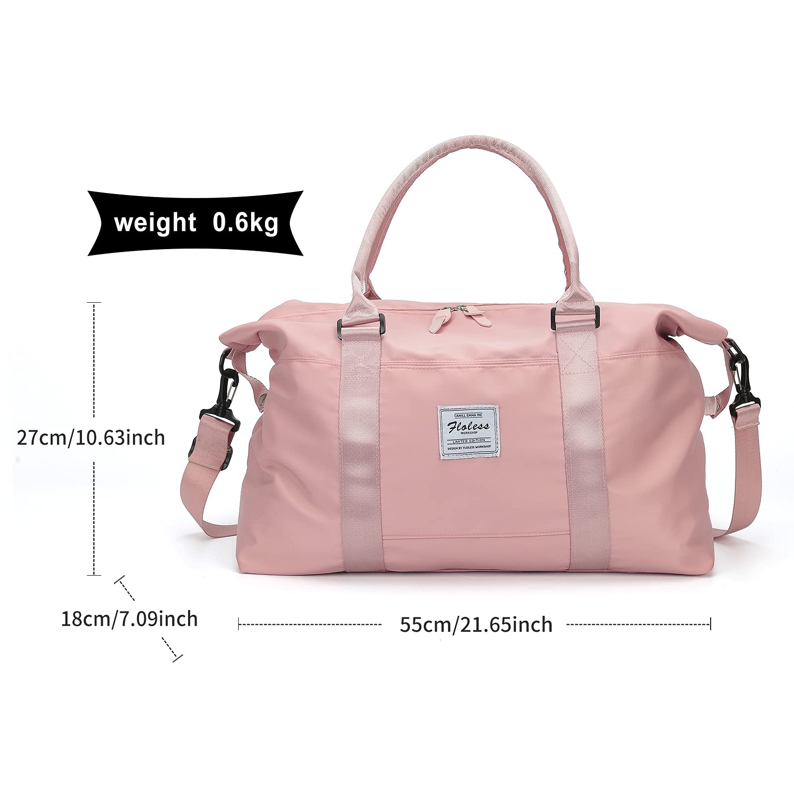 HYC00 Travel Duffel Bag,Sports Tote Gym Bag,Shoulder Weekender Overnight Bag for Women