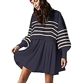 Womens Oversized Sweater Dress Spring Fall Trendy Long Sleeve Crewneck Pullover Tops Relaxed Fit Sweatshirts Mini Dresses