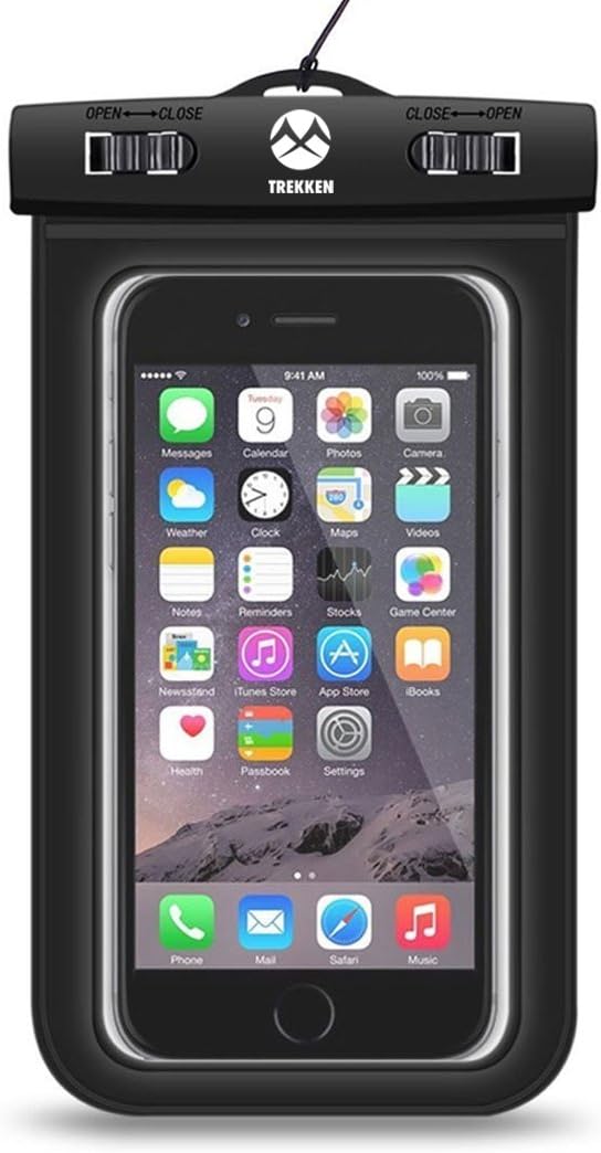 Posterguy Waterproof Mobile Pouch Cover Smart Phone Accessory - Rain & Dust Protection - Underwater Protection - IPX8 Certified (Black)