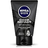 Nivea Men Deep Impact Intense Clean Face and Beard Wash - Black Carbon, 100 ml (3.3 oz)