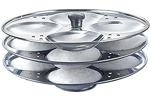 Stainless Steel Induction Base 3 Tier Idli Maker Cookware Idli Stand for Pressure Cooker