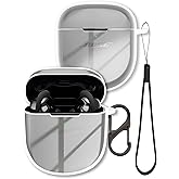 Clear Case for Bose QuietComfort Ultra Earbuds (2nd Gen, 2025), FJIASTB Shockproof Cover with Carabiner and Lanyard for Bose QuietComfort Ultra II Earbuds (Transparent)
