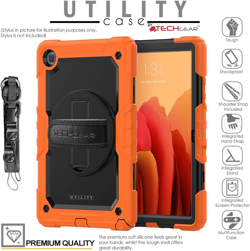 TECHGEAR UTILITY Case fits Samsung Galaxy Tab A7 10.4" (SM-T500 / T503 / T505 / T509) Tough Rugged HEAVY DUTY Armour Shockproof Impact Case with 360 Rotating Stand - Image 3