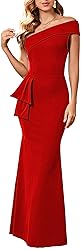 Red Formal Dresses for Women Sexy Bodycon One Off