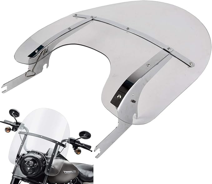 XFMT Detachable Clear Windshield Windscreen For Harley Touring Road