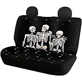 Oramclsy Skull Print Back Seat Car Seat Covers Nonslip Rear Seat Cover for Cars Sedans Vehicle Automotive Seat Cover Anti Dust Anti Scratch Car Seat Cover Fits for Sedans Van SUV