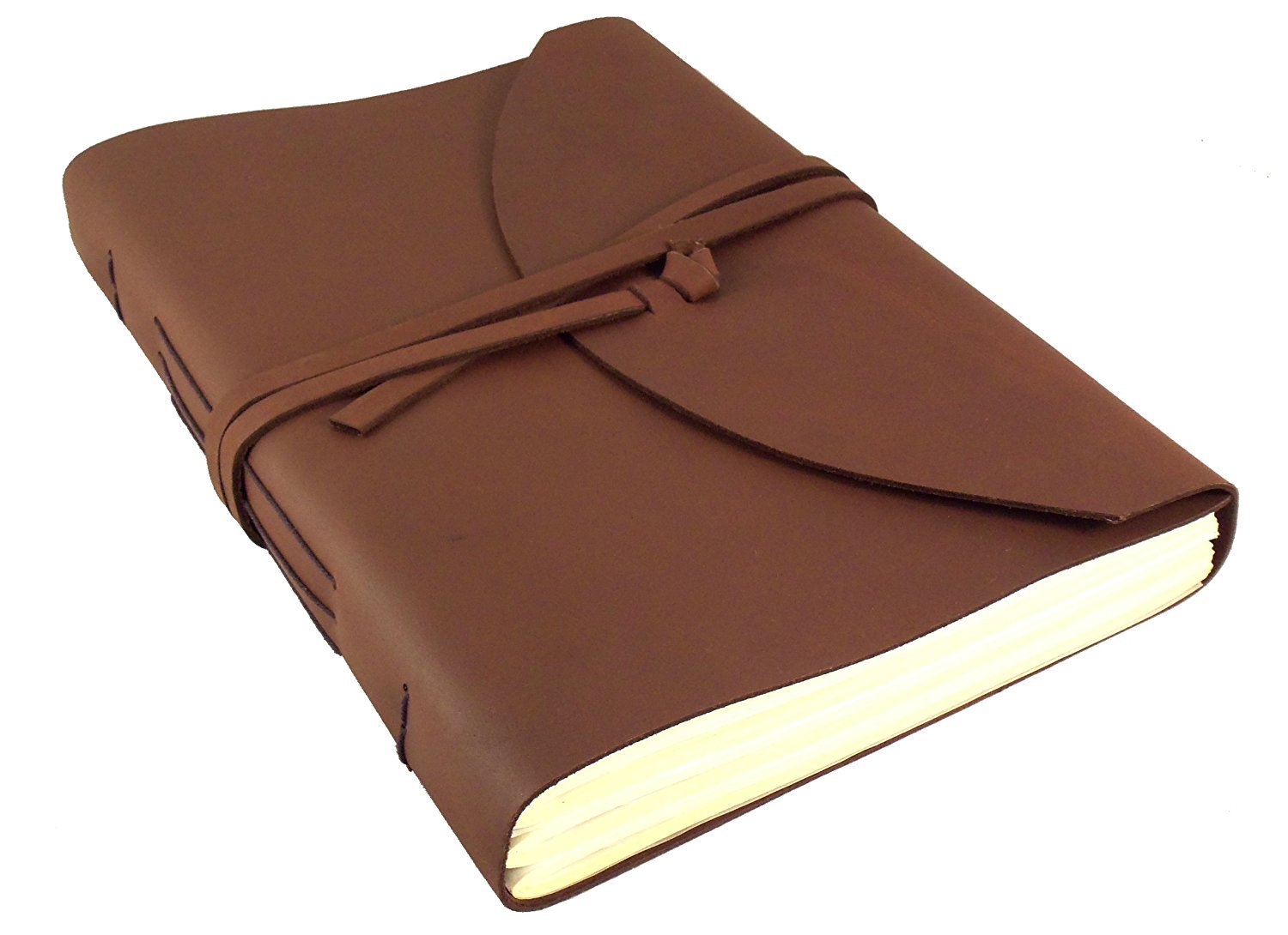 Large Genuine Leather Legacy Journal/Sketchbook with Gift Box - 400 Pages - 23cm x 30cm - Rich Dark Brown