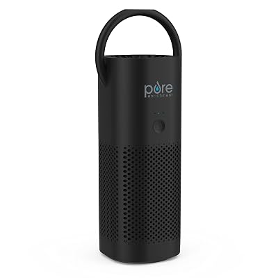 Pure Enrichment PureZone Mini Portable Air Purifier - Cordless True HEPA Filter Cleans Air & Eliminates 99.97% of Dust, Odors, & Allergens Close to You - Cars, School, & Office (Black)