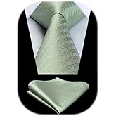 HISDERN Ties for Men Solid Houndstooth Neckties Handkerchief Formal Business Tie & Pocket Square Set Wedding Party
