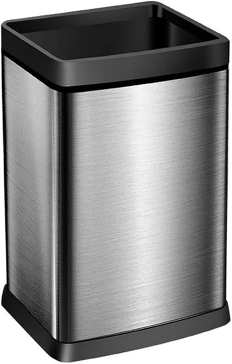 Amazon ステンレス鋼の正方形のゴミ箱はカバーのない現代のミニマリストのゴミ箱のための大容量のゴミ箱 Size Silver 15l ゴミ箱 ゴミ入れ オンライン通販