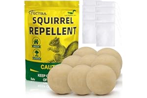 TSCTBA Squirrel Repellent Outdoor, Chipmunk Repellent Outdoor, Squirrel Repellent for Attic and Cars Engines, Ultra Powerful Squirrel Deterrent, Squirrel Repellent for Bird Feeders and Garden-8P