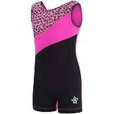 GK Stars Girls’ Gymnastics Biketard – One-Piece Leotard with Shorts for Dance, Tumbling & Practice in Fun Prints