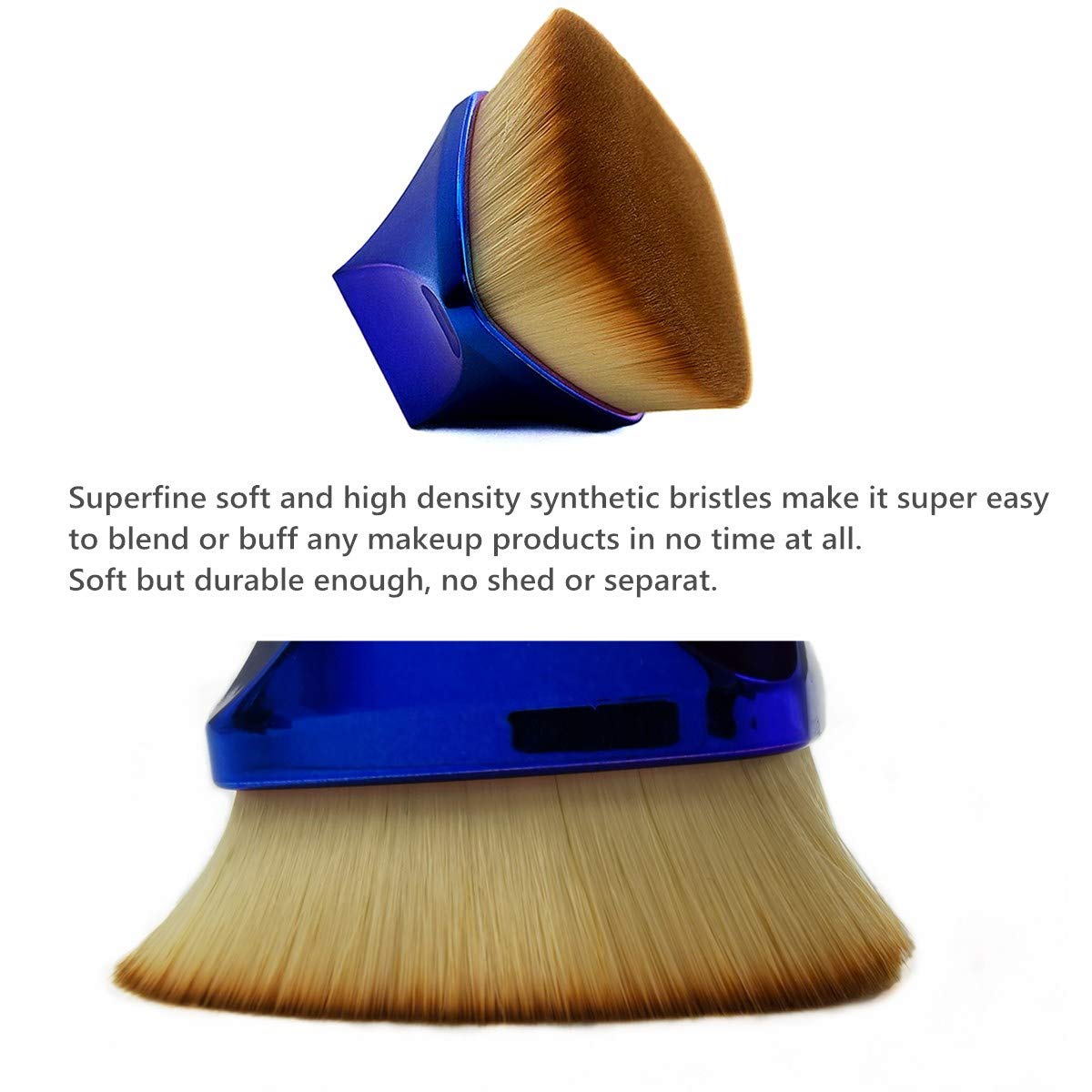 Flat Top Foundation Brush for Blending Liquid Makeup, Face Body Kabuki Brush, Buffing Cream or Flawless Powder Cosmetics - High Density Bristles (1 Pack): Beauty