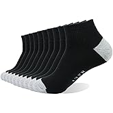 EnerWear 10P Pack Unisex Cotton Moisture Wicking Cushion Ankle Socks