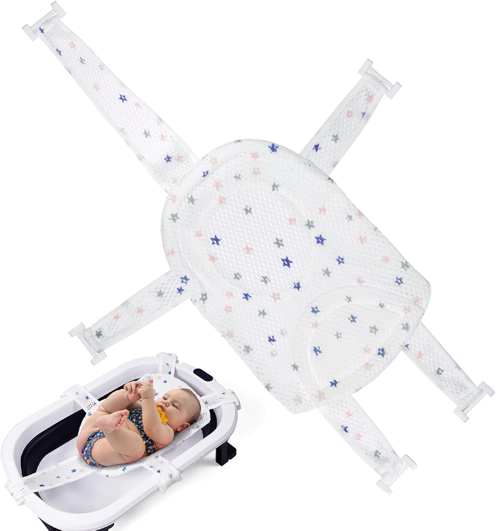 Aolso Baby Bath Support Non Slip Bath Seat Net 6-24 Months Adjustable