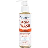 Grahams Natural All-Natural Acne Face Wash Gentle Acne Cleanser with Aloe Vera, Cucumber & Green Tea Extract - Reduces Breakouts, Calms Redness, Hydrates Skin - Hypoallergenic (4.23 fl oz)