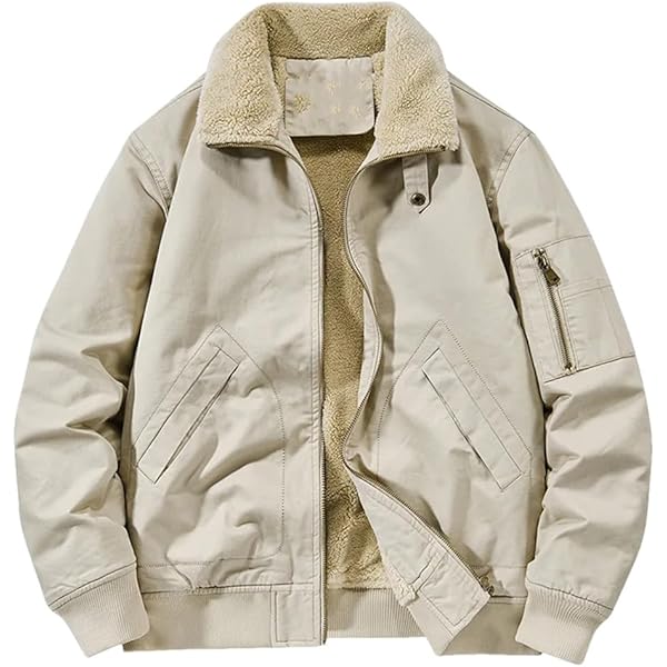 Mens Stand Collar Work Jacket Lightweight Casual Multi Pockets