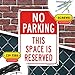 No Parking This Space Is Reserved Sign, 10x14 Inches, Rust Free .040 Aluminum, Fade Resistant, Made in USA by My Sign Center