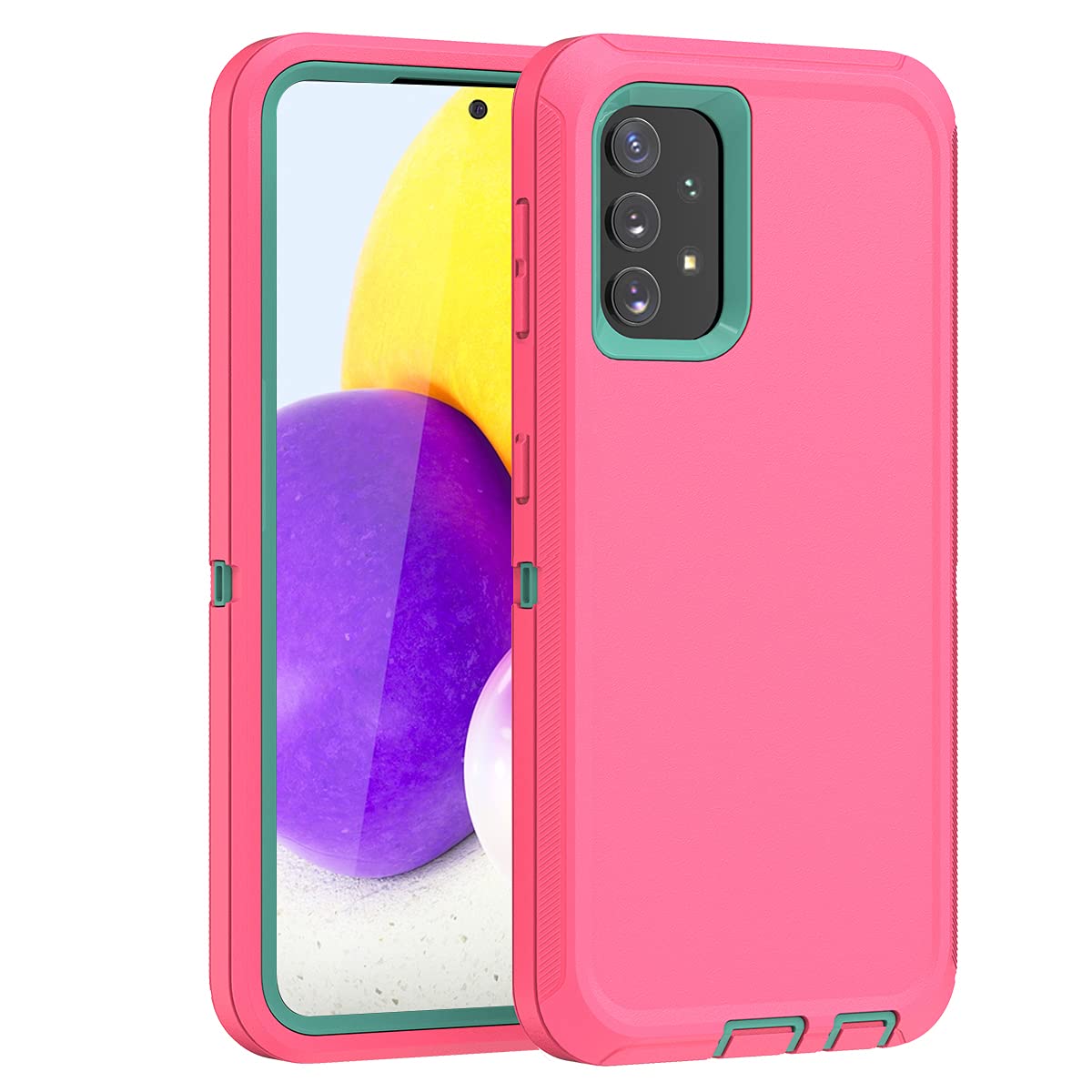 AICase for Samsung A72 Case, Heavy Duty Drop Protection Full Body Rugged Shockproof/Dust Proof 3-Layer Military Grade Tough Durable Protective Phone Cover for Samsung Galaxy A72 (2021)