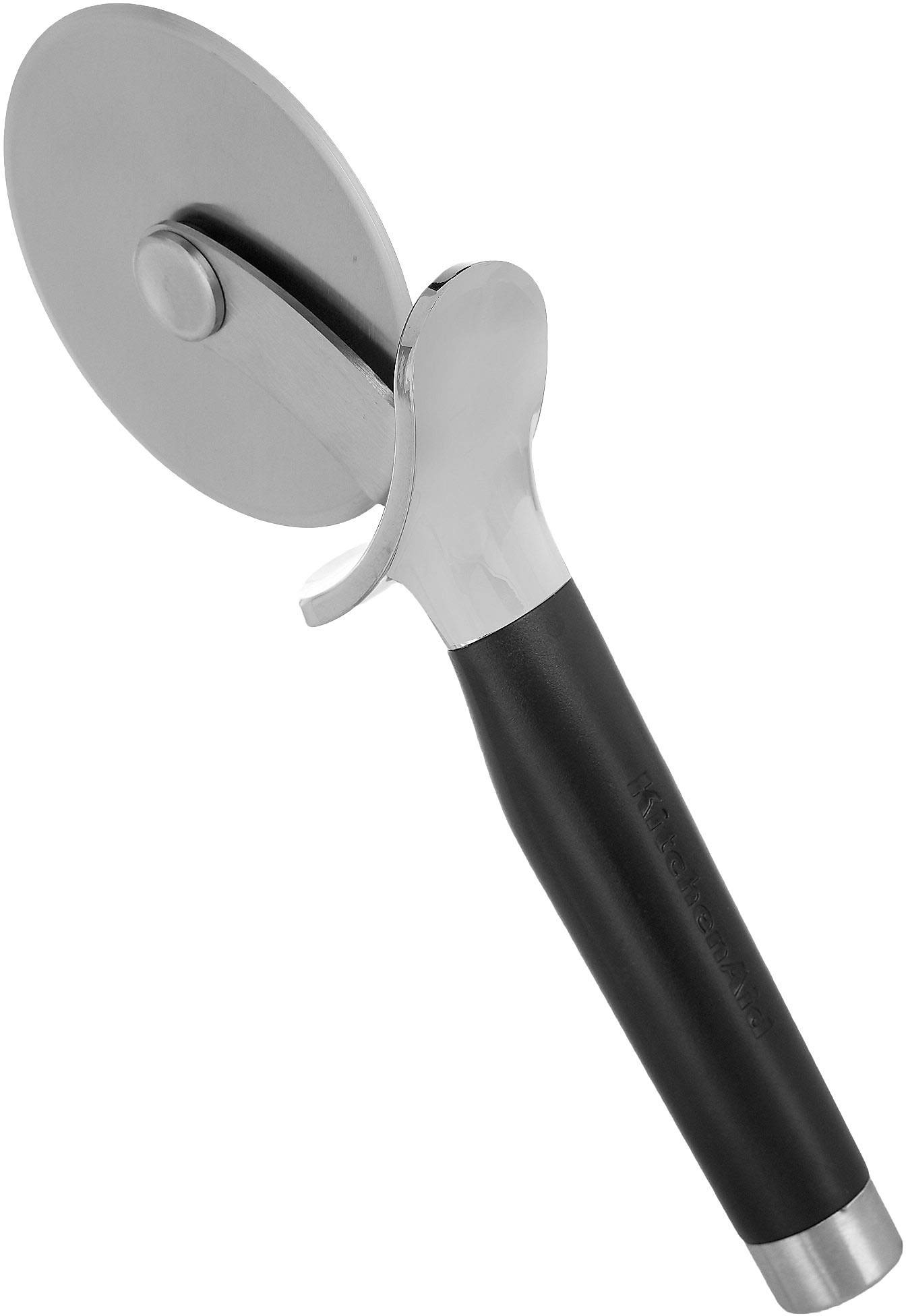Photo 1 of KitchenAid Gourmet Stainless Steel Pizza Wheel with Sharp Blade to Easily Cutting Pizza Crusts, Pies, and more, Finger Guard for Safety and Comfort Grip to Protect Fingers, Dishwasher Safe, Black