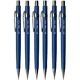 Pentel 0.7mm (P207-C) Blue P200 Series Automatic Mechanical Drafting Pencil Refillable Lead Eraser (Pack Of 6)