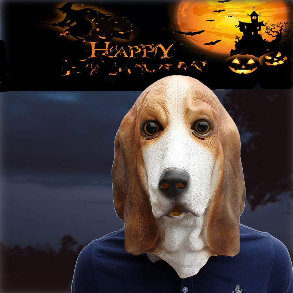 Cute Labrador Mask- Novelty Christmas Halloween Party Latex Animal Dog Head Mask for Cosplay Costume Prop