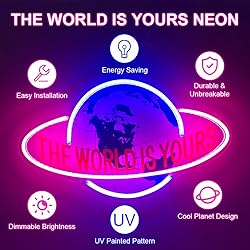 THE WORLD IS YOURS Neon Sign for Wall Decor, Cool